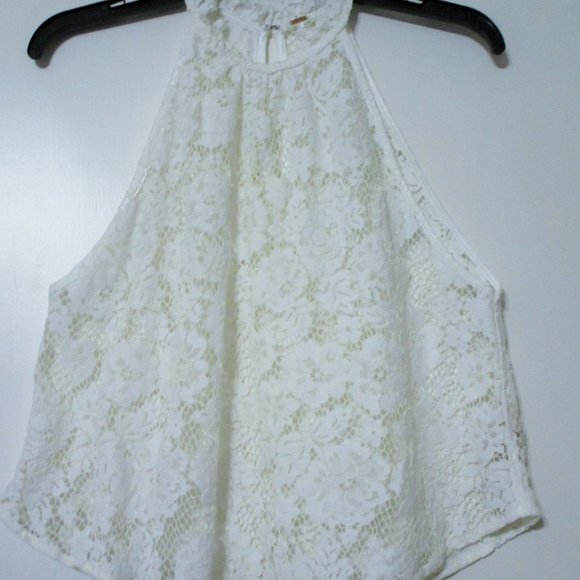 Free People Sweet Meadow Dreams White Lace Top Blouse Small NWT $88 - Picture 6 of 6